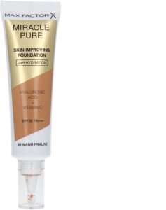 Max Factor Miracle Pure Skin-Improving Foundation 24h Hydration Spf30 89-Warm Praline 30ml