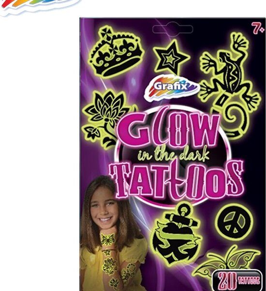 Grafix Glow In The Dark Tattoos Geschikt Voor Dames - 20 Stuks