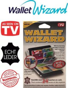 Wallet Wizard 24 Creditcard, Visitekaart En Cashhouder Met RFID Beveiliging Echt Leder - Zwart