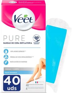 Body Hair Removal Strips Veet Pure Sensitive skin Body Legs (40 Units) - Afbeelding 3