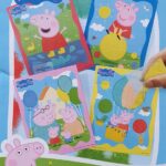 Peppa Pig - Knutselen - Sand Painting - Kaarten versieren met Zand - 4 kaarten