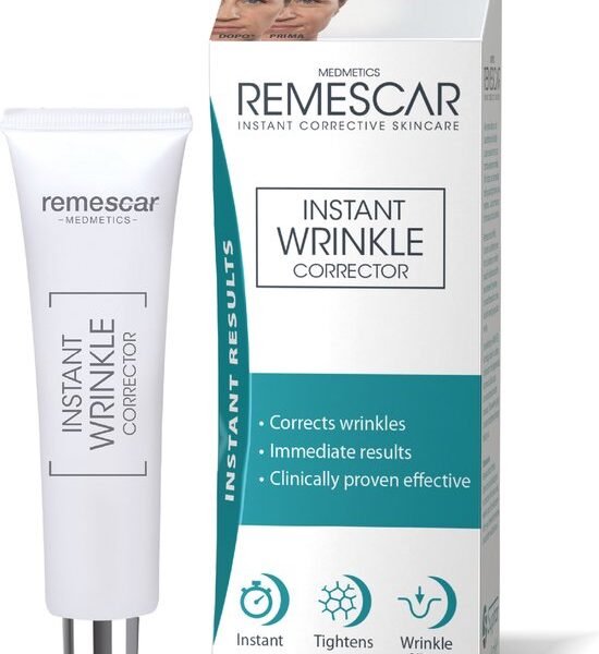 Remescar Instant Rimpel Corrector - Anti Rimpel Crème voor vrouwen en mannen, Anti Aging en Anti Rimpel voor vermindering van rimpels en fijne lijntjes, om veroudering te vertragen en is eenvoudig te combineren met make up, 8 ml voor 180 applicaties