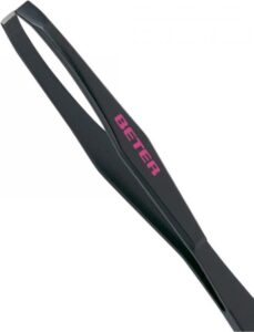 Beter - TWEEZERS with straight tip black steel 1 pz - Afbeelding 2