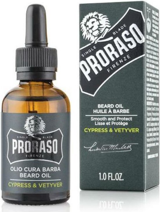 550x728-44 Baard Olie Proraso Cypress & Vetyver (30 ml) - Afbeelding 1