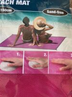 Zand- vrije rose strand mat 200 x 150 cm incl. 4 metalen ringen. | Strandlaken - Afbeelding 3