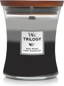 WoodWick Hourglass Medium Trilogy Geurkaars - Warm Woods