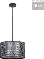 INSPIRE - Hanglamp 1 lamp - SLOTS - 1 x E27 60W - Ã˜38 CM - Metaal - Zwart - Afbeelding 3