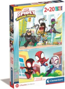Clementoni - Marvel Spidey en Zijn Geweldige Vrienden - Set van 2 puzzels - 2x20 Stukjes
