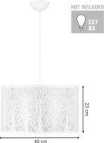 INSPIRE - Hanglamp FOREST - Hanglamp naturel - 3 lampen - 3 x E27 60W - ÃƒÆ’Ã†â€™Ãƒâ€¹Ã…â€œ40 cm x H. 23 cm - metaal - wit - Afbeelding 2