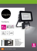 Inspire Yonker LED Pad Verlichting Voor Buiten (IP44) Met Bewegingsdetector - 20W - 1700lm - 4000K - Zwart - Afbeelding 7