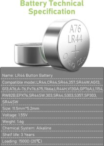 Maxenza LR44 Batterij - AG13-A76 Knoopcel Batterijen 1.5V V13GA - 50 stuks - Afbeelding 24