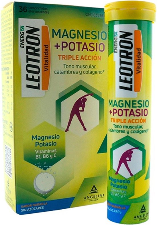 550x788-22 Voedingssupplement Leotron Magnesium Kalium 36 Stuks - Afbeelding 1