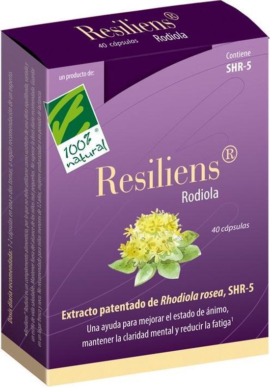 550x790-20 100 natura Resiliens Rhodiola 40 Cap - Afbeelding 1