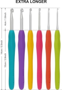 Maxenza Deluxe Haaknaaldenset met Softgrip en Schaar - Haaknaalden - Ergonomische Haaknaaldenset - 7 Delig - Afbeelding 3