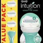 Wilkinson Sword Intuition 2-in-1 Sensitive Care - Scheermes - Voordeelverpakking - Navulmesjes 3 stuks - met Houder