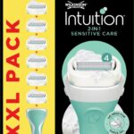 Wilkinson Sword Intuition Sensitive Care 2-in-1 - Scheermes - Voordeelverpakking XXL - Navulmesjes 6 stuks - met Houder