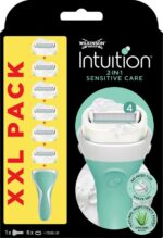 Wilkinson Sword Intuition Sensitive Care 2-in-1 - Scheermes - Voordeelverpakking XXL - Navulmesjes 6 stuks - met Houder