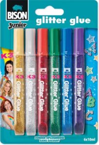 Glitterglue Bison K3 6*10ml - - Afbeelding 2