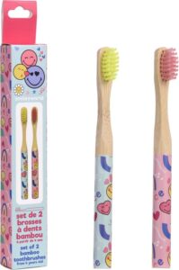 Take Care Smiley Word - Bamboo - Tandenborstel - 2 x