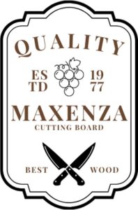 Maxenza Houten Snijplank (30x20x1,5 cm) & 4 RVS Fruitmessen (17 cm) Set - Premium Keukenaccessoires - Snijplank Hout - Afbeelding 4
