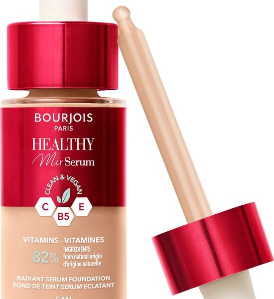 Bourjois Healthy Mix - 54N - Beige, Serum Foundation, laat de huid onmiddellijk stralen, hydrateert tot 24 uur lang, vegan formule, dauwachtige finish, houdt de hele dag lang, 30 ml