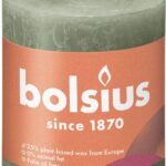 Bolsius Stompkaars Fresh Olive Ø68 mm - Hoogte 8 cm - Olijfgroen - 35 branduren