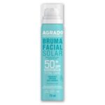 Face Suncream Mist Sunscreen +50 SPF UVA UVB Spray Waterproof Light texture Invisible 75 ml - Agrado (Facial Mist +50)