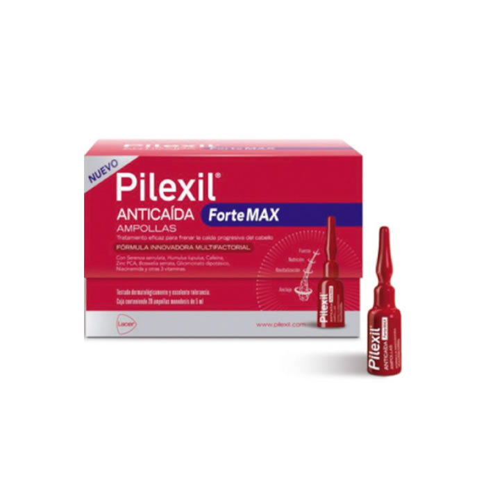 8470002166776 Pilexil Anti-Hair Loss Forte Max Ampoules 20 Ampoules - Afbeelding 1