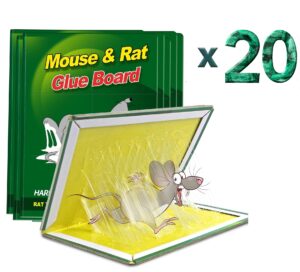 Maxenza Muizen Lijmplanken – Lijmplaat Muizenval – Muizenvallen voor binnen – 20 stuks – 100% pakkans