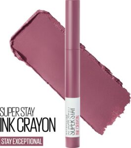 Maybelline Superstay Ink Crayon Matte Lipstick   25 Stay Exceptional   Purple   14 Gr - Afbeelding 6