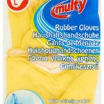 Multy Luxe Huishoudhandschoenen maat L - Natuurlatex met kantoenen vlokvoering - Anti slip - Rubberen handschoenen - Waterdicht - Natuurlijk latex - Maat L