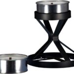 Buitenkaarsen met Zwarte Kandelaar – Set van 2 Ongeparfumeerde Kaarsen met Lont en Zwart Metalen Kandelaar – Modern en Industrieel Design