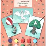 Efteling - Schilderen op nummer - 8 kleuren - 3 tekeningen A4 formaat