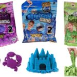 Neon speelzand met vormpjes - speelzand voor binnen - 1 zak - Kinetic - Vormpjes - Groen Paars of Blauw - Hersluitbare verpakking