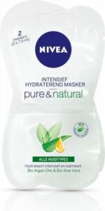 NIVEA Pure & Natural Intensief Hydraterend Masker - 2 x 7,5 ml - Gezichtsmasker - Afbeelding 3