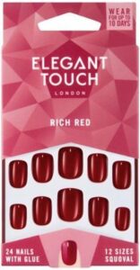 Elegant Touch Rich Red Nails - Kunstnagels - Nagels - Press on nails - Plaknagels - Nepnagels - 24 stuks - Beste Kwaliteit