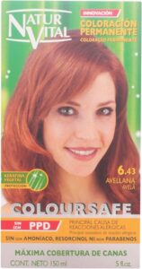 Coloursafe Permanent Hair Color By Natur Vital #6.43-hazelnut