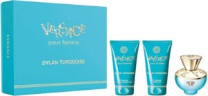 Versace Dylan Turquoise pour Femme Giftset - 50 ml eau de toilette spray + 50 ml showergel + 50 bodylotion - cadeauset voor dames