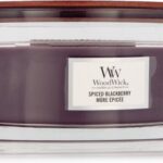 WoodWick Heartwick Flame Ellipse Geurkaars - Spiced Blackberry