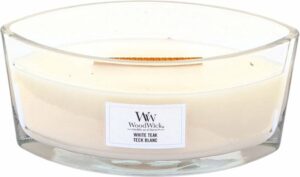 WoodWick Heartwick Flame Ellipse Geurkaars - White Teak - Afbeelding 3
