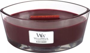 WoodWick Heartwick Flame Ellipse Geurkaars - Black Cherry - Afbeelding 2