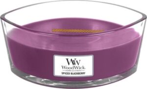 WoodWick Heartwick Flame Ellipse Geurkaars - Spiced Blackberry - Afbeelding 2