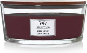 WoodWick Heartwick Flame Ellipse Geurkaars - Black Cherry