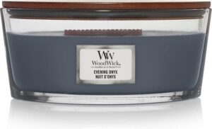 WoodWick Heartwick Flame Ellipse Geurkaars - Evening Onyx