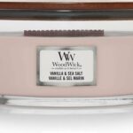 WoodWick Heartwick Flame Ellipse Geurkaars - Vanilla & Sea Salt