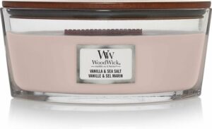 WoodWick Heartwick Flame Ellipse Geurkaars - Vanilla & Sea Salt