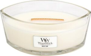 WoodWick Heartwick Flame Ellipse Geurkaars - White Teak - Afbeelding 2