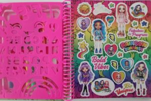 Rainbow Surprise Super Style Album- Met Viltstiften - Krijtjes - Gum - Potlood - Puntenslijper - Sjablonen - Stickers - Afbeelding 2