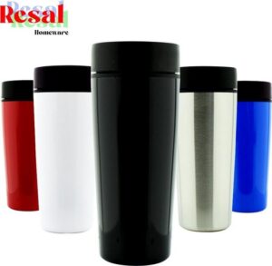 Resal Homeware Click & Go Travel Isoleerbeker Thermo Mug - Zilver - Afbeelding 2