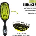 Wet Brush - Shine Enhancer Haarborstel - Ultra-zachte IntelliFlex natuurlijke varkenshaar - Zwart - Afbeelding 3